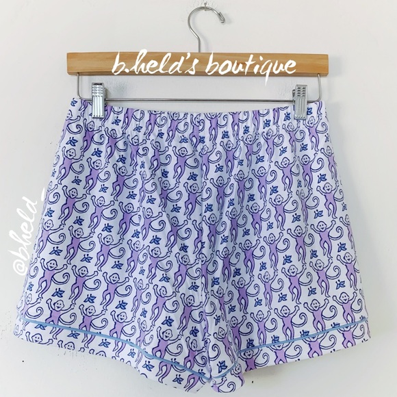 Roller Rabbit Monkey Polo Pajamas in Lavender Monkey Purple Blue Size S New NWT - Picture 14 of 17